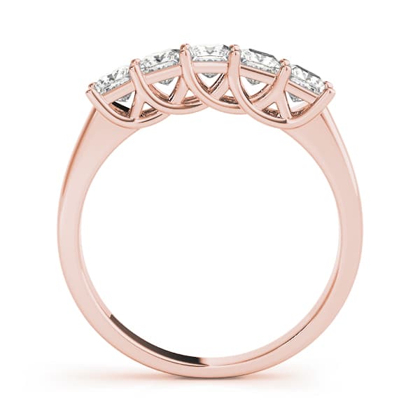 Fancy Shape Trellis Princess-Cut Wedding Band (1/4 ct. tw.), Side view in rose gold