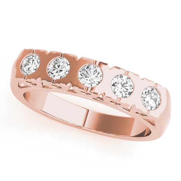 Bezel Set Wedding Band (1/2 ct. tw.), Front view in rose gold