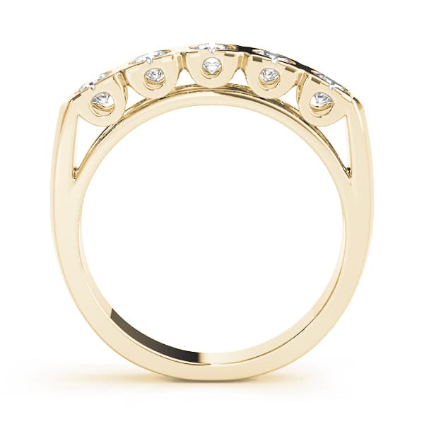 Bezel Set Wedding Band (1/4 ct. tw.), Side view in yellow gold