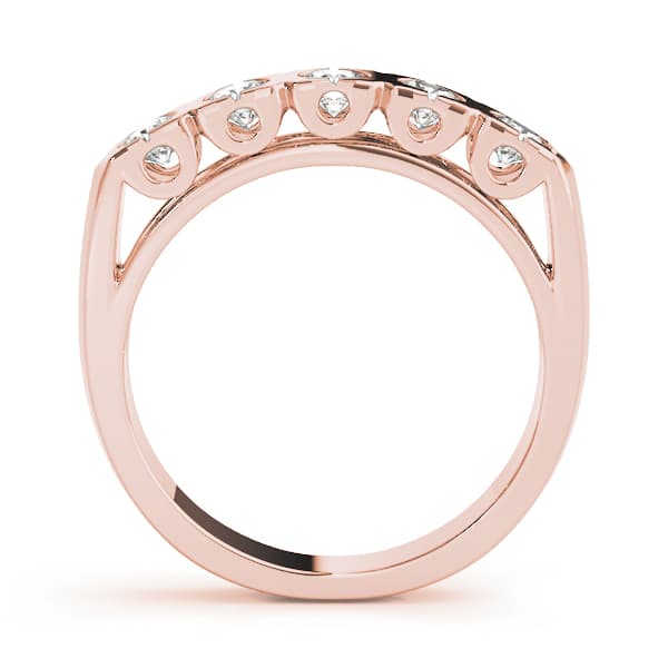 Bezel Set Wedding Band (1/2 ct. tw.), Side view in rose gold