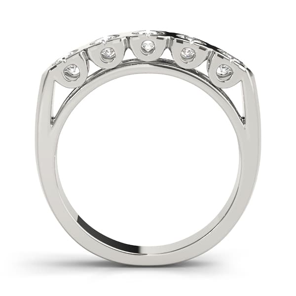 Bezel Set Wedding Band (1 ct. tw.), Side view in white gold or platinum