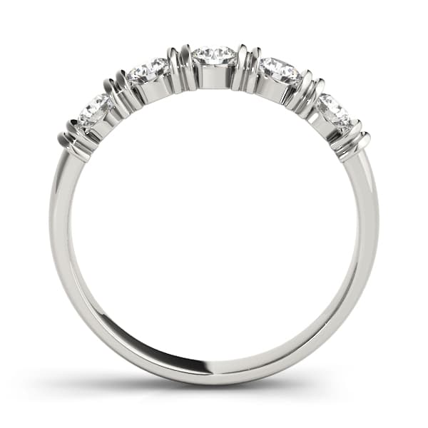 Bar Set Wedding Ring (1/2 ct. tw.), Side view in white gold or platinum