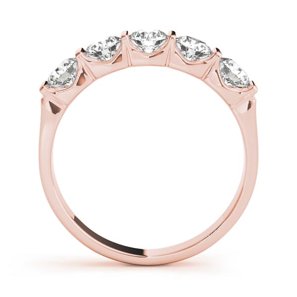 5-Stone Bar Set Wedding Bands (1 ct. tw.), Side view in rose gold