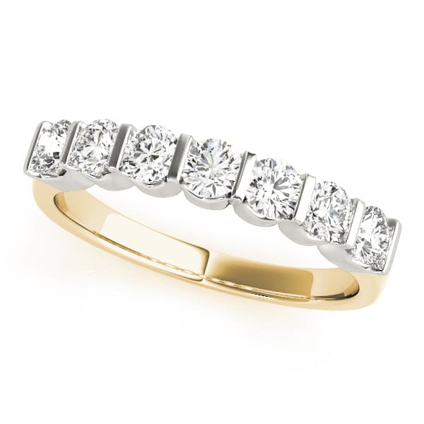 Bar Set Wedding Band (1/2 ct. tw.), Front view in yellow gold
