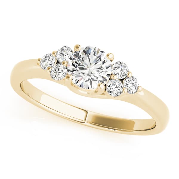 Cluster Sides Engagement Ring, style 82600, Front view in yellow gold