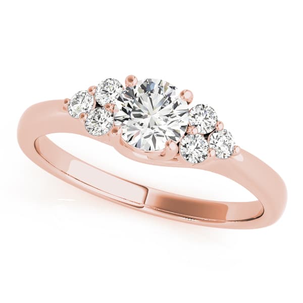 Cluster Sides Engagement Ring, style 82600, Front view in rose gold