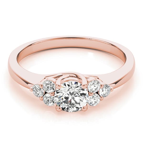 Cluster Sides Engagement Ring, style 82600, On hand view in rose gold