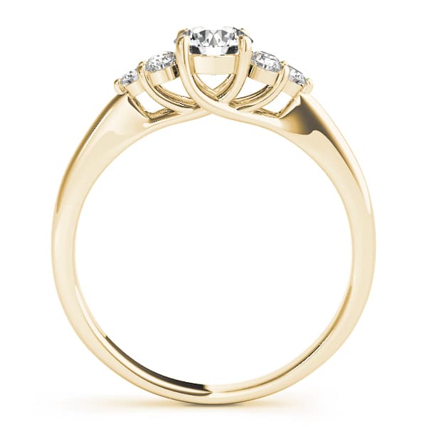 Cluster Sides Engagement Ring, style 82600, Side view in yellow gold