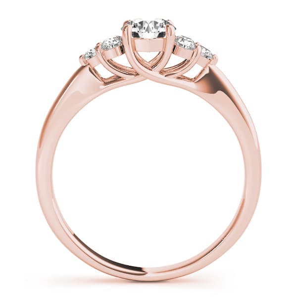 Cluster Sides Engagement Ring, style 82600, Side view in rose gold