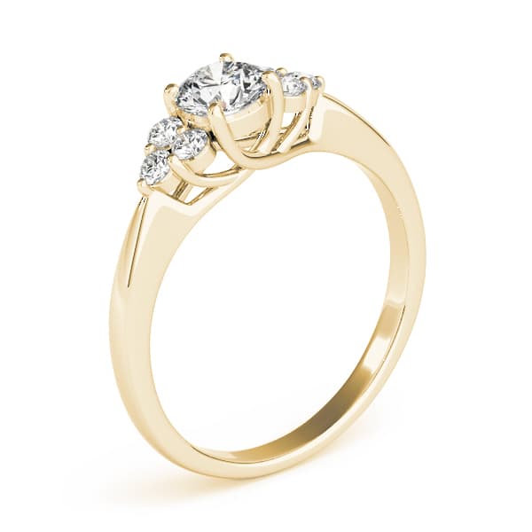 Cluster Sides Engagement Ring, style 82600, Top view in yellow gold