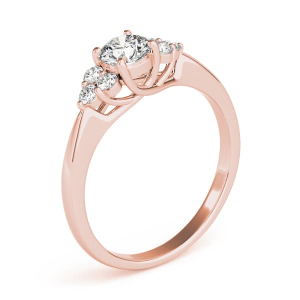 Cluster Sides Engagement Ring, style 82600, Top view in rose gold