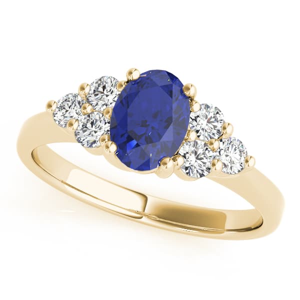 Oval Trellis Color Rings (3/8 ct. tw.), Front view in yellow gold