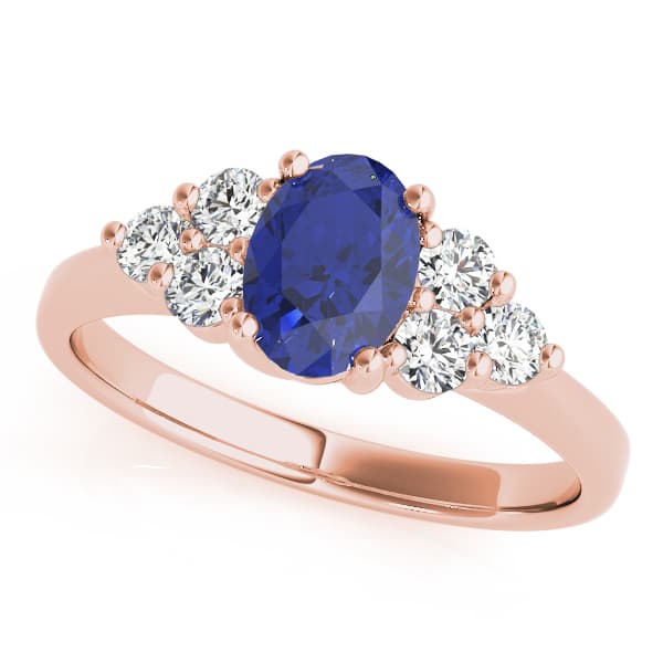 Oval Trellis Color Rings (0.3 ct. tw.), Front view in rose gold