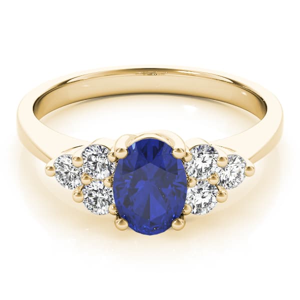 Oval Trellis Color Rings (3/8 ct. tw.), On hand view in yellow gold