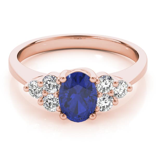 Oval Trellis Color Rings (0.3 ct. tw.), On hand view in rose gold