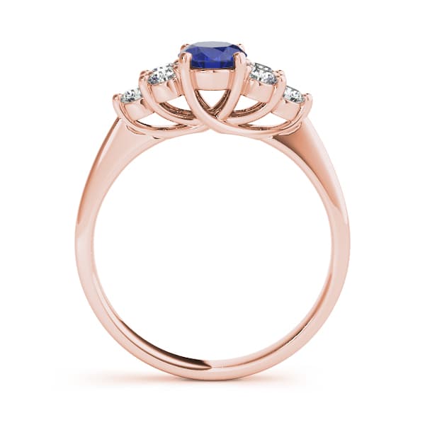 Oval Trellis Color Rings (0.3 ct. tw.), Side view in rose gold
