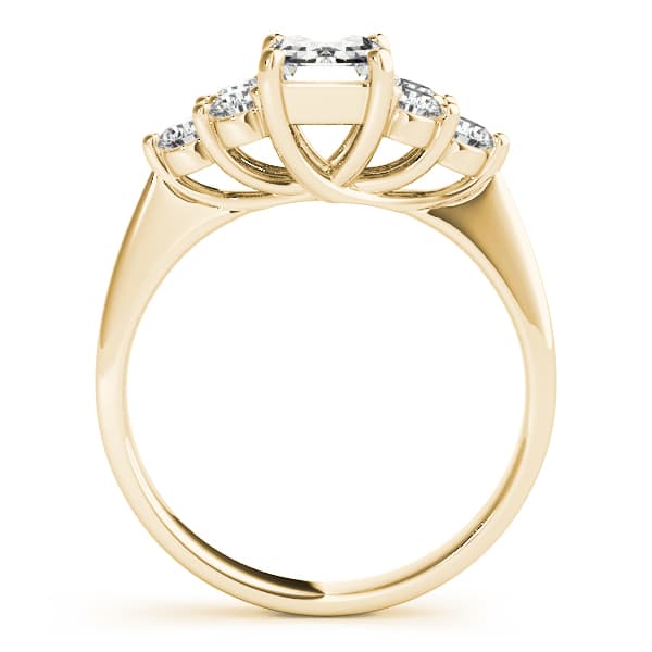 Solitaire Plus Trellis Emerald Cut Engagement Ring, style 82610, Side view in yellow gold