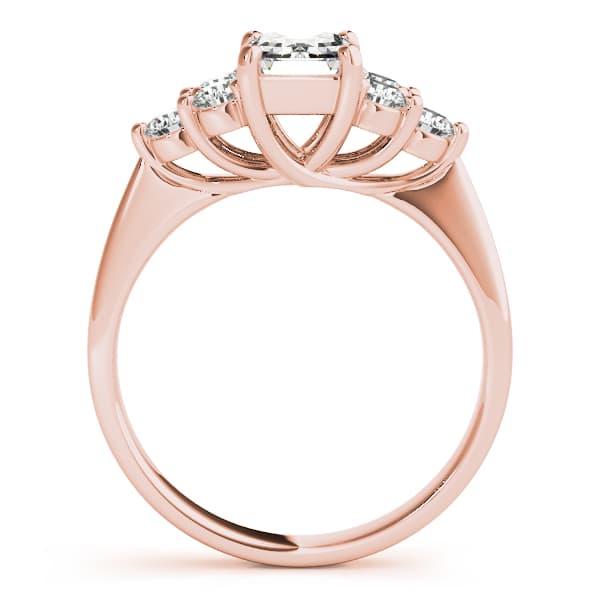 Solitaire Plus Trellis Emerald Cut Engagement Ring, style 82610, Side view in rose gold