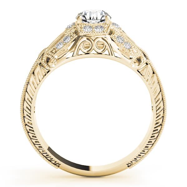 Antique Engagement Ring, style 82615, Side view in yellow gold