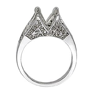 Emerald Gemstone Ring (0.52 ct. tw.), Side view in white gold or platinum