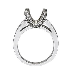Round Gemstone Ring (0.54 ct. tw.), Side view in white gold or platinum