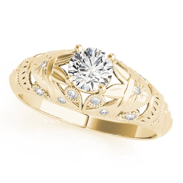 Antique Engagement Ring, style 82622, Front view in yellow gold