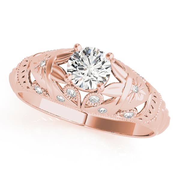 Antique Engagement Ring, style 82622, Front view in rose gold