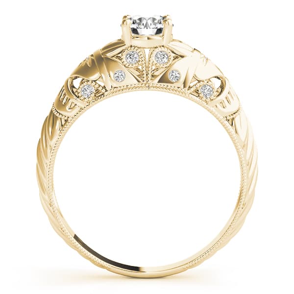 Antique Engagement Ring, style 82622, Side view in yellow gold