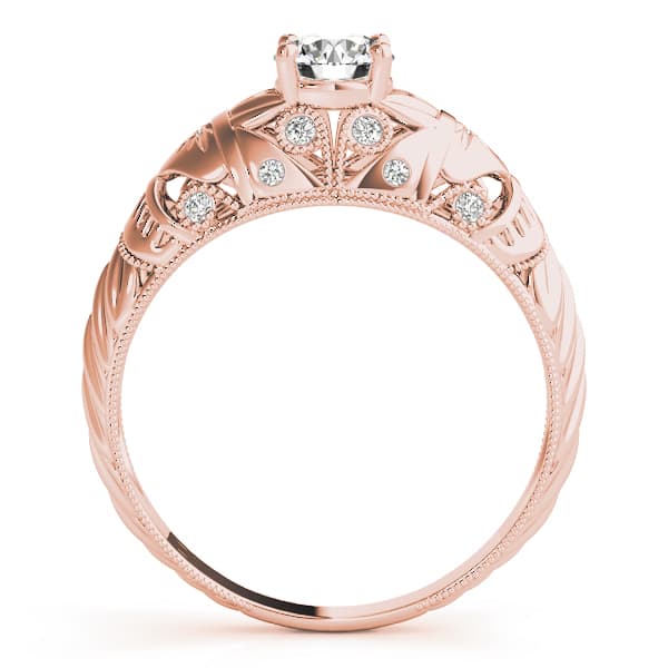 Antique Engagement Ring, style 82622, Side view in rose gold