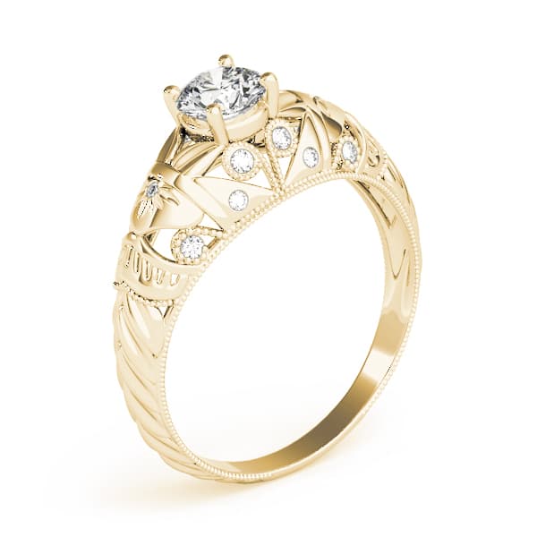 Antique Engagement Ring, style 82622, Top view in yellow gold