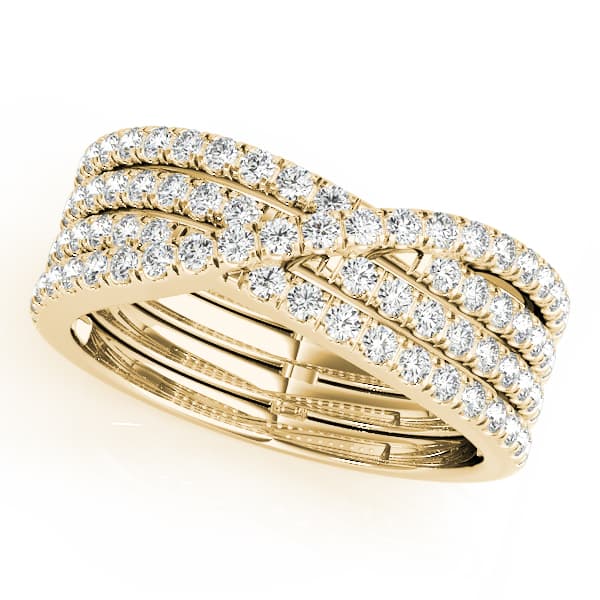 Multi-Row Cross Fashion Ring (3/4 ct. tw.), Front view in yellow gold