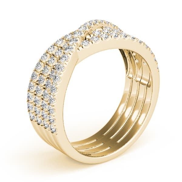 Multi-Row Cross Fashion Ring (3/4 ct. tw.), Angle view in yellow gold