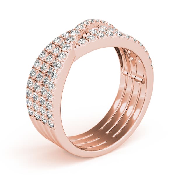 Multi-Row Cross Fashion Ring (3/4 ct. tw.), Angle view in rose gold