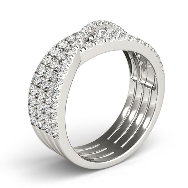 Multi-Row Cross Fashion Ring (3/4 ct. tw.), Angle view in white gold or platinum