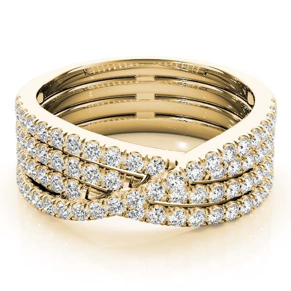 Multi-Row Cross Fashion Ring (3/4 ct. tw.), On hand view in yellow gold