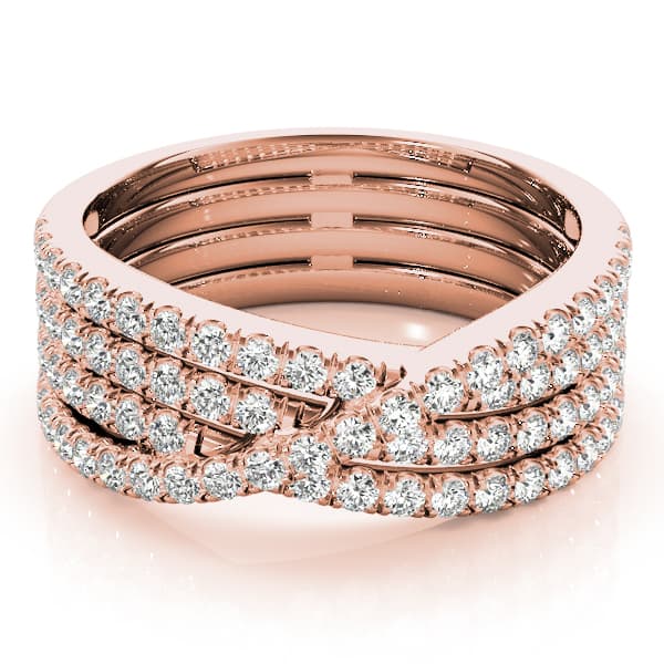 Multi-Row Cross Fashion Ring (3/4 ct. tw.), On hand view in rose gold
