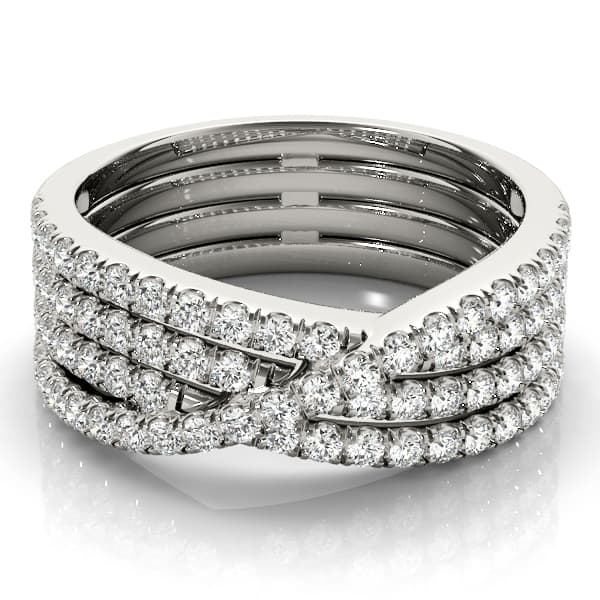 Multi-Row Cross Fashion Ring (3/4 ct. tw.), On hand view in white gold or platinum