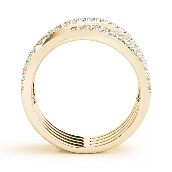 Multi-Row Cross Fashion Ring (3/4 ct. tw.), Side view in yellow gold