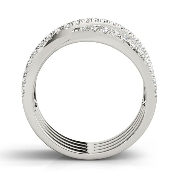 Multi-Row Cross Fashion Ring (3/4 ct. tw.), Side view in white gold or platinum