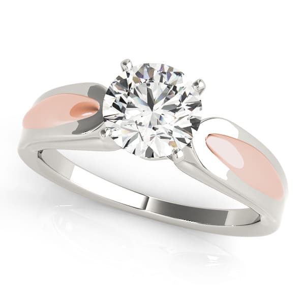 Solitaire Engagement Ring, style 82637, Front view in rose gold
