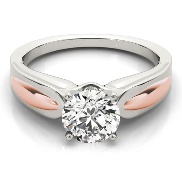 Solitaire Engagement Ring, style 82637, On hand view in rose gold
