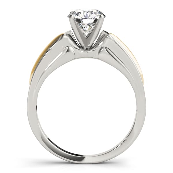 Solitaire Engagement Ring, style 82637, Side view in yellow gold