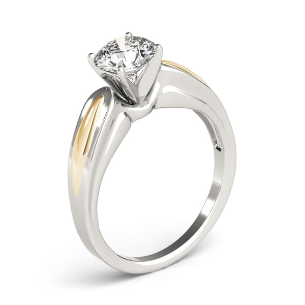 Solitaire Engagement Ring, style 82637, Top view in yellow gold