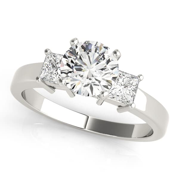 3-Stone Princess Cut Engagement Rings — style 82638 in 10k White Gold