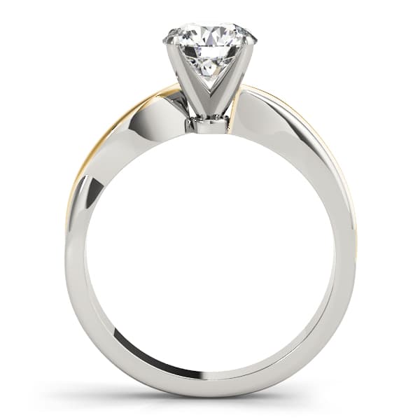 Solitaire Swirl Engagement Ring, style 82644, Side view in yellow gold