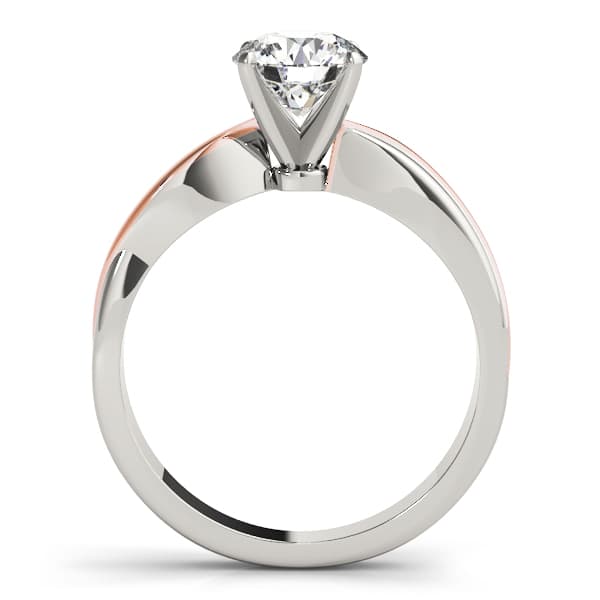 Solitaire Swirl Engagement Ring, style 82644, Side view in rose gold