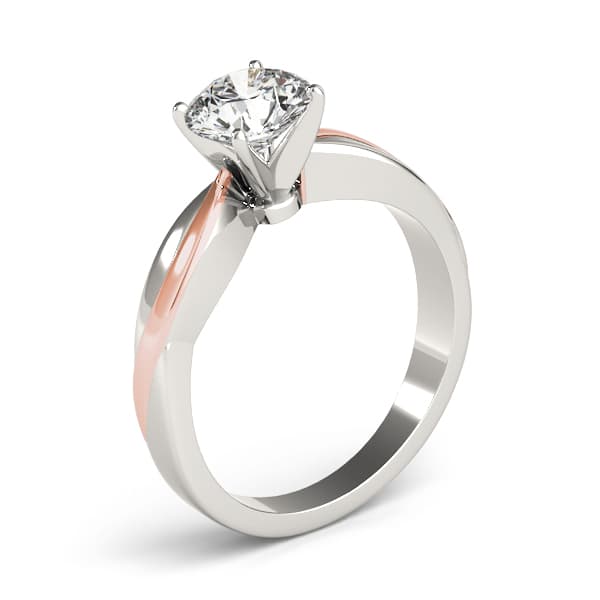 Solitaire Swirl Engagement Ring, style 82644, Top view in rose gold