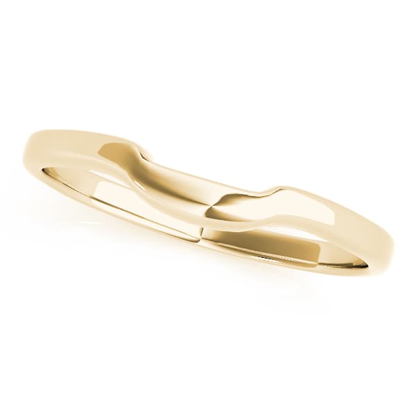 Gold Curved Wedding Band, Front view in yellow gold