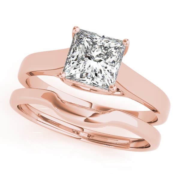 Solitaire Trellis Engagement Ring, style 82652, On hand view in rose gold