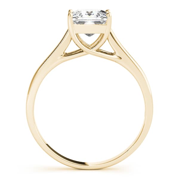 Solitaire Trellis Engagement Ring, style 82652, Side view in yellow gold